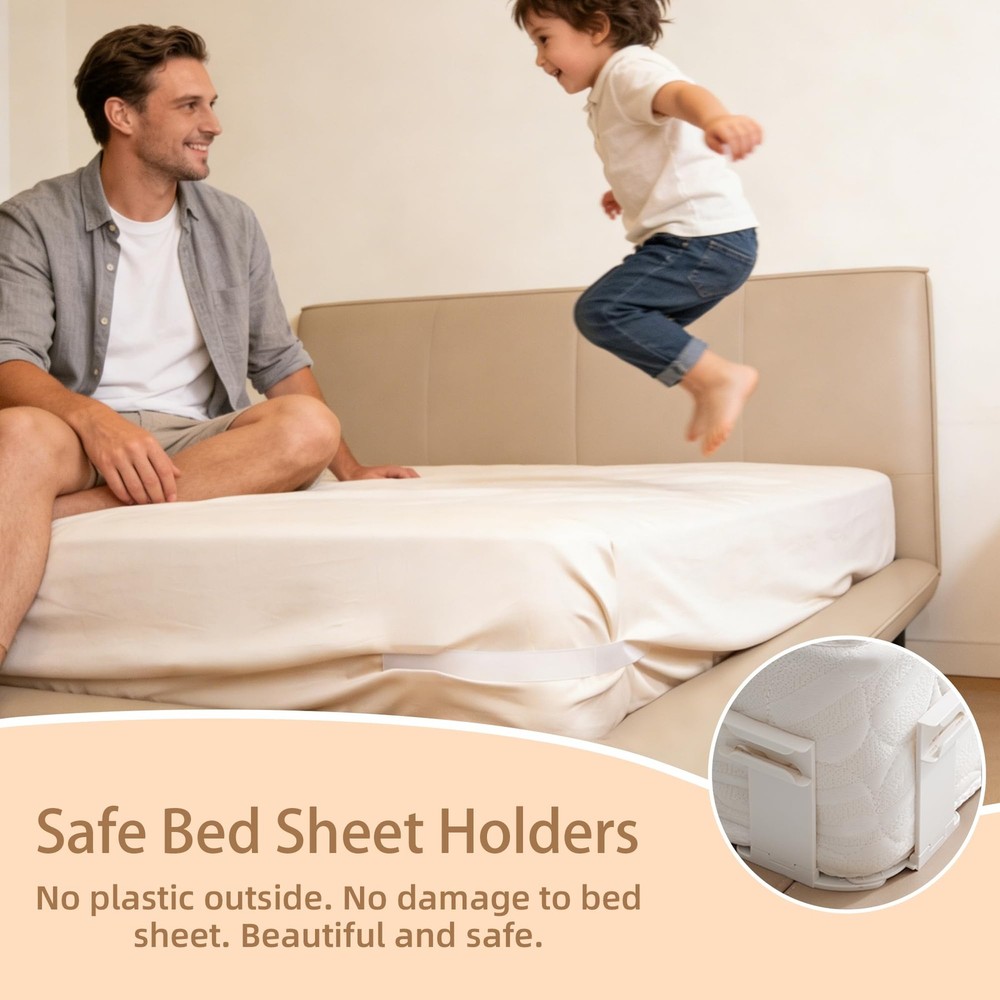 Bed Lock Holders – Foldable & Rotating Bed Holders for Corners, Adjustable Lo...