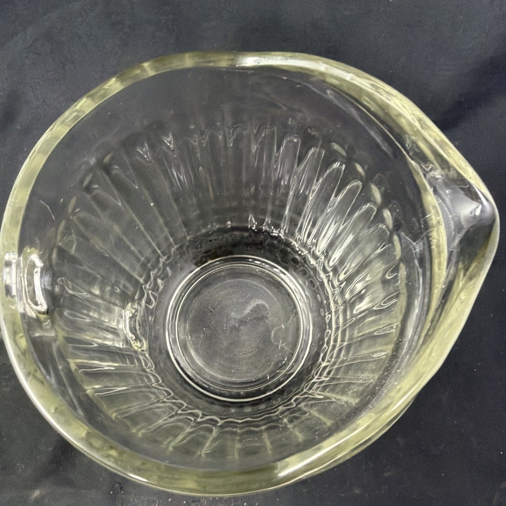 VTG Ribbed Clear Glass Beverage Pitcher National Pattern Hobnail Pattern/ Bottom