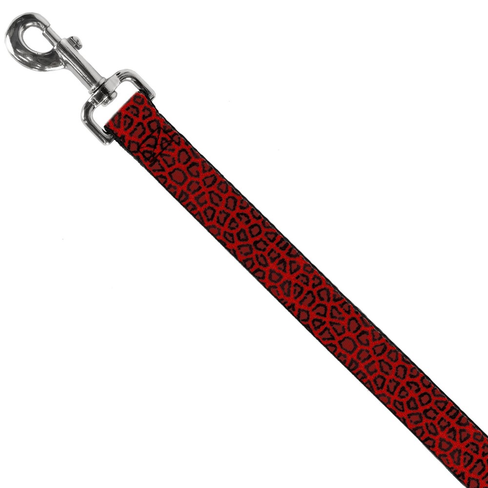 Dog Leash Leopard Red NARROW 0.5"
