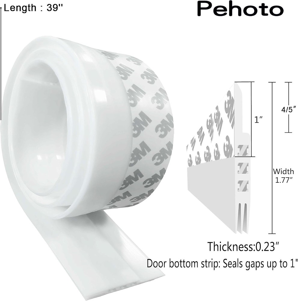 Door Draft Stopper Under Blocker Insulator Sweep White