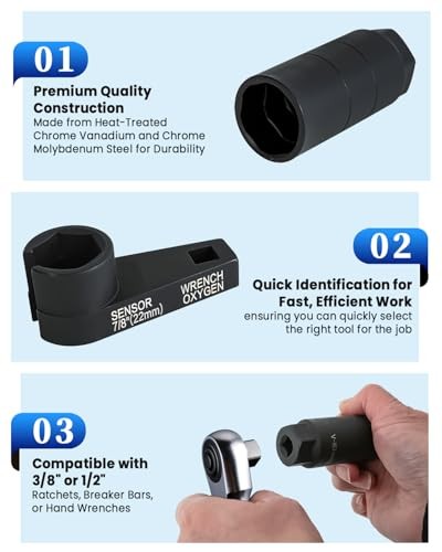 10Pcs Oxygen Sensor Socket Set Sensor Oil Pressure Sending Unit Removal Kit