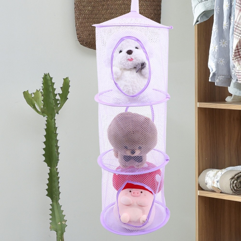 2 Pcs Multi Layer Hanging Drying Nets Foldable Mesh Basket For Clothes Socks