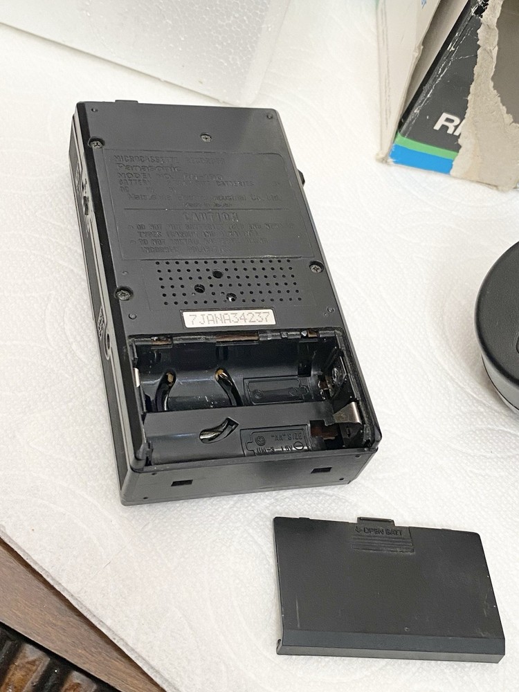 Panasonic RN-190 Microcassette Recorder, AC Adaptor. UNTESTED, Unknown Condition