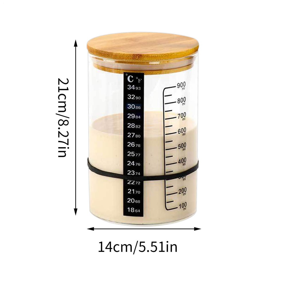 Bread Starter Jar Kitchen Fermentation Glass Set Multifunctional