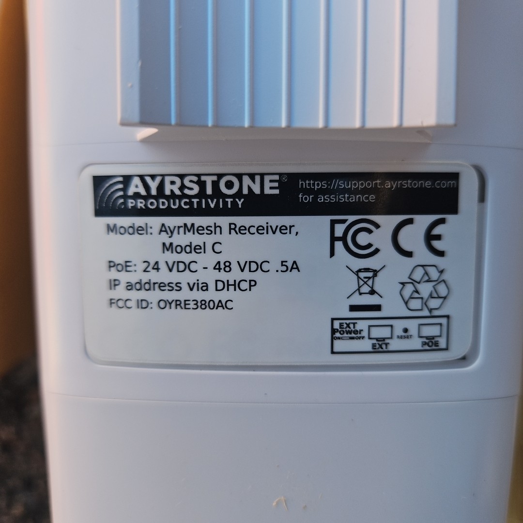 Ayrstone Ayrmesh Receiver Model C For Wifi Security Networking