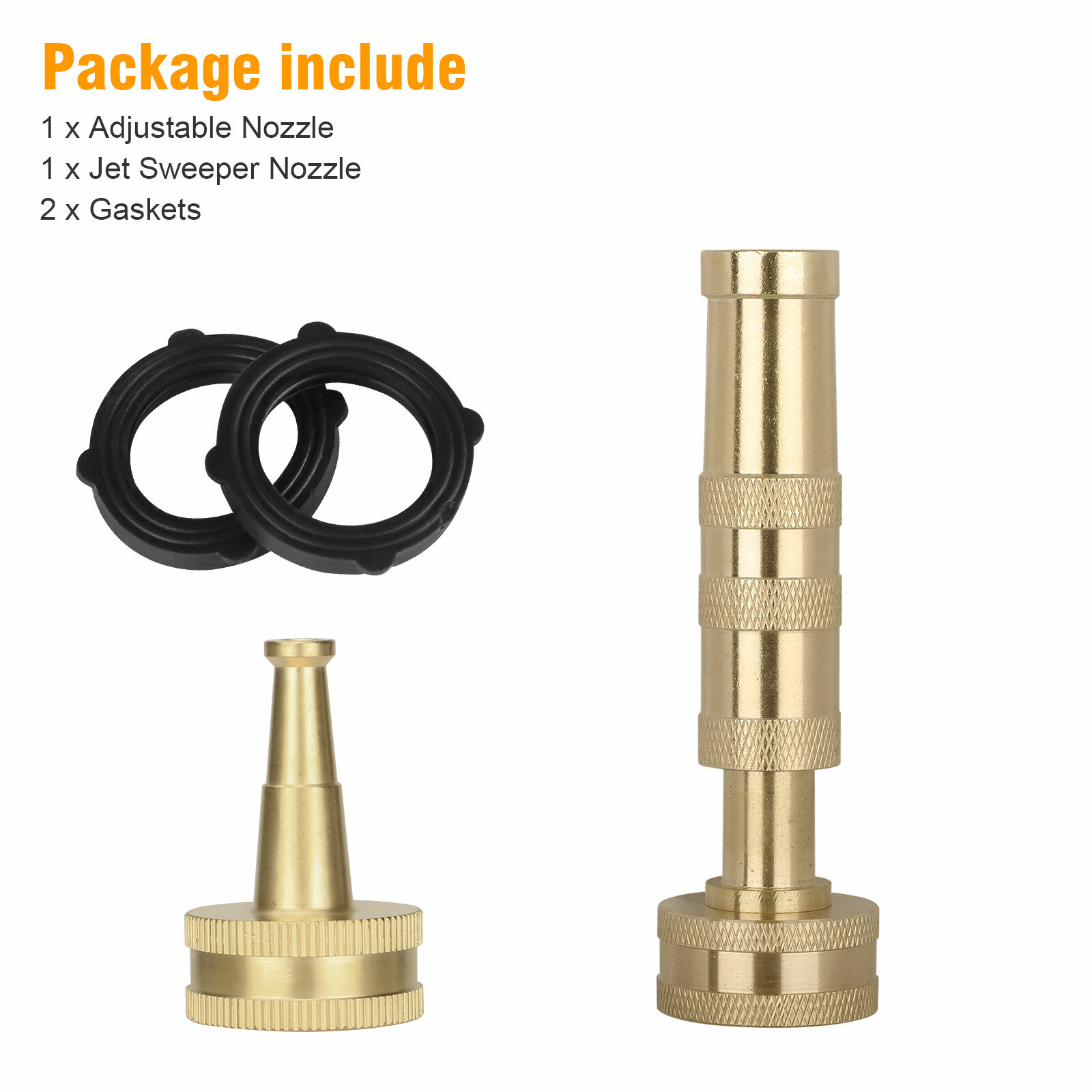 High Pressure Solid Brass Garden Nozzle Heavy Duty Adjustable Twist Water Hose