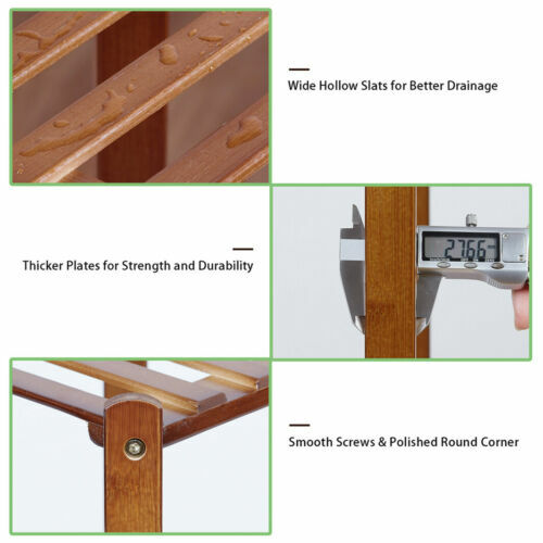 2/3/4-Tier Corner Tall Plant Stand Planter Wood Rack Flower Pots Holder Holder