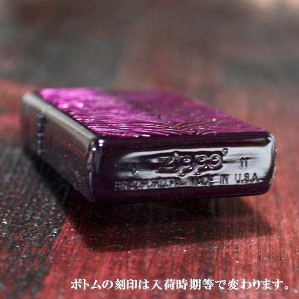 Zippo Oil Lighter Tiger pattern Violet Etching double-sided processing Black