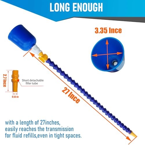 27" Bendable Transmission Funnel with Filter and Switch, Multi-Purpose 25 Blue