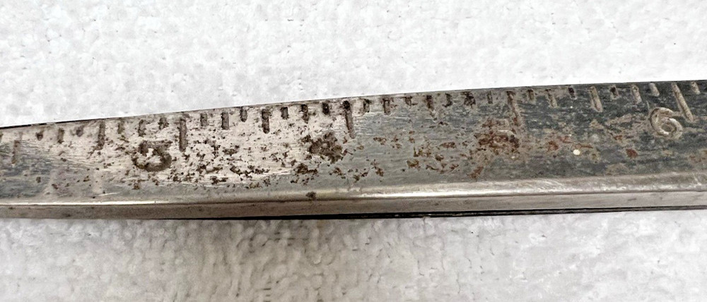 Vintage Extra Long Sewing Scissors with 7 inch Ruler on Blade
