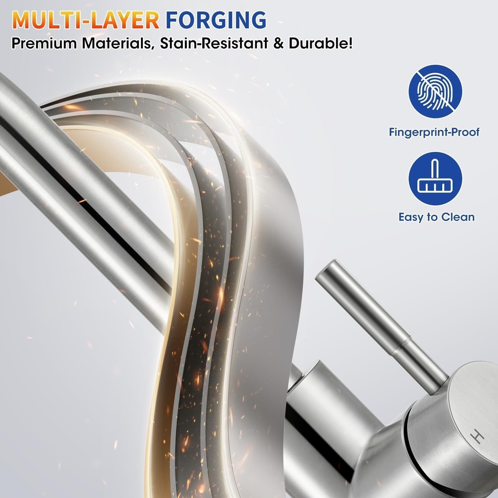 SOEBIZ Kitchen Faucets with Pull Down Sprayer, Brushed Nickel