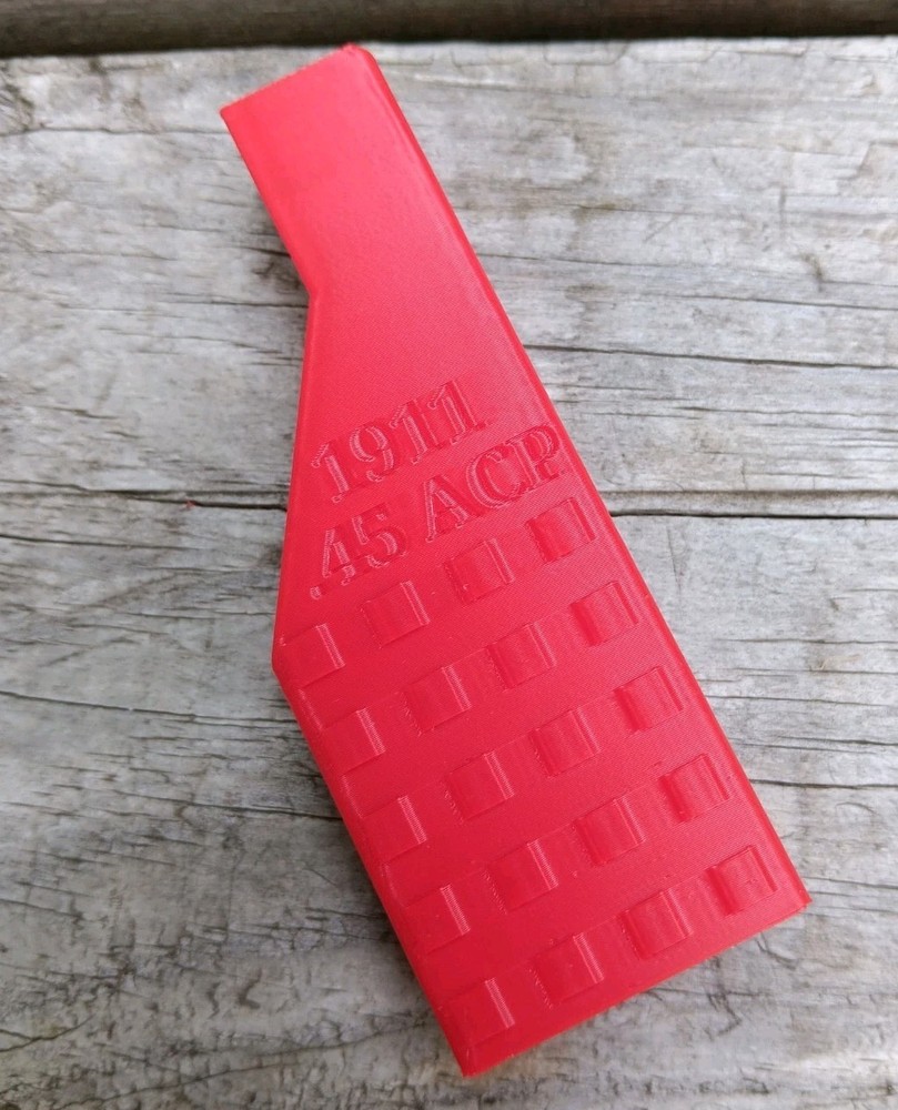 1911 .45 ACP Single Stack Speed Loader/Finger Saver For Magazine - Red