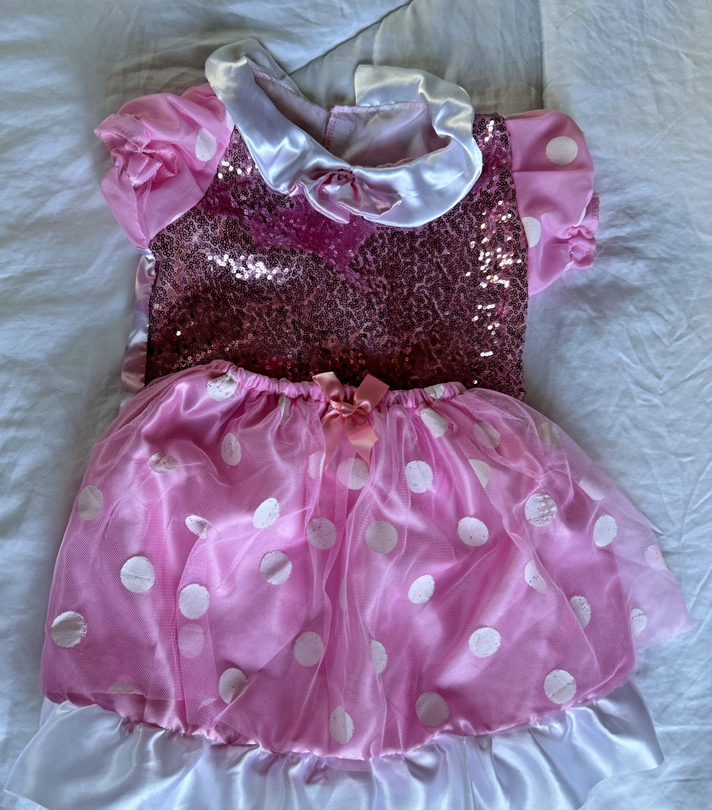 Disney Toddler Minnie Mouse Costume Pink Dress, 2 PC, Size 6/6X, Pre-Owned