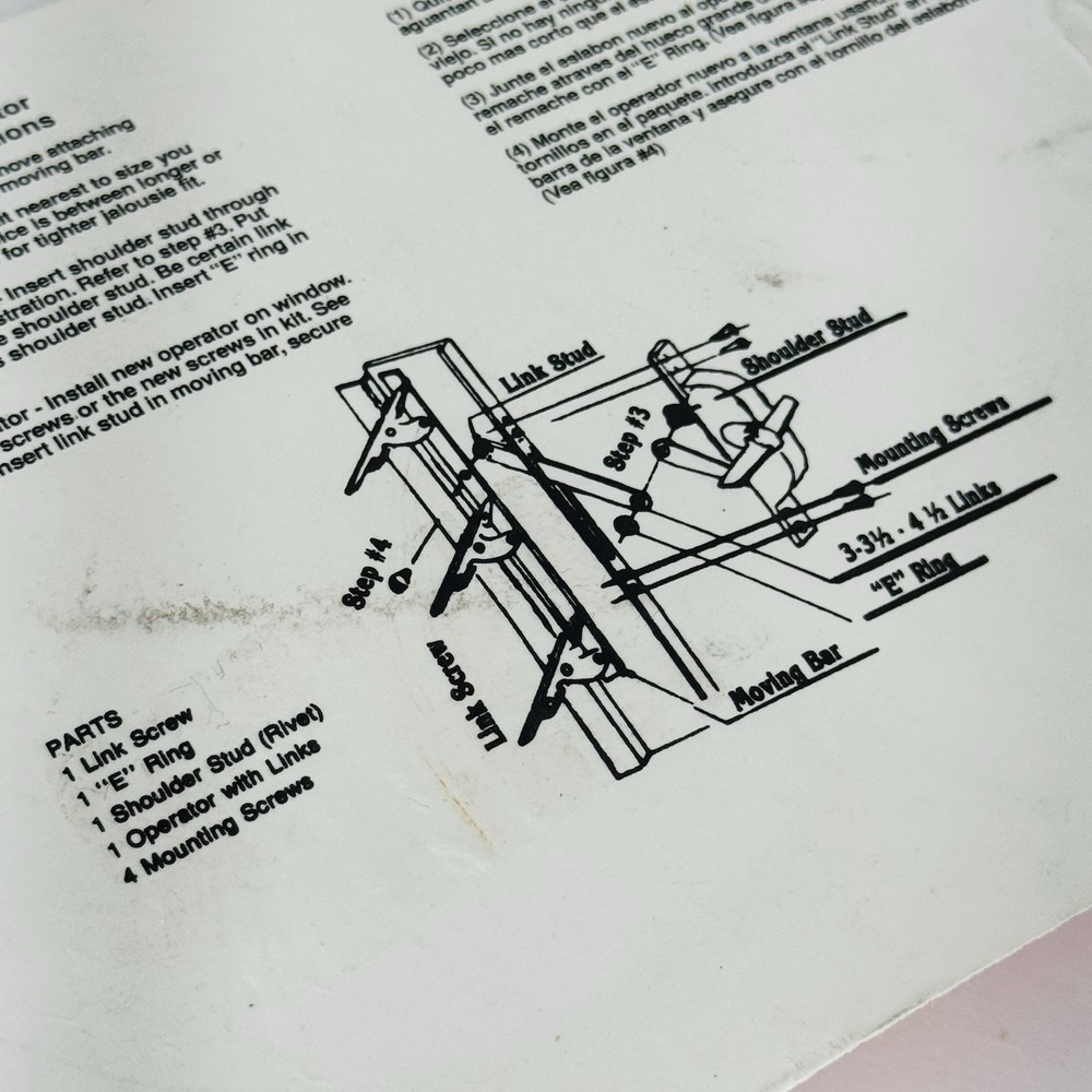 Barton Kramer Inc. Reversible #211 Jalousie Window Operator Kit SEALED
