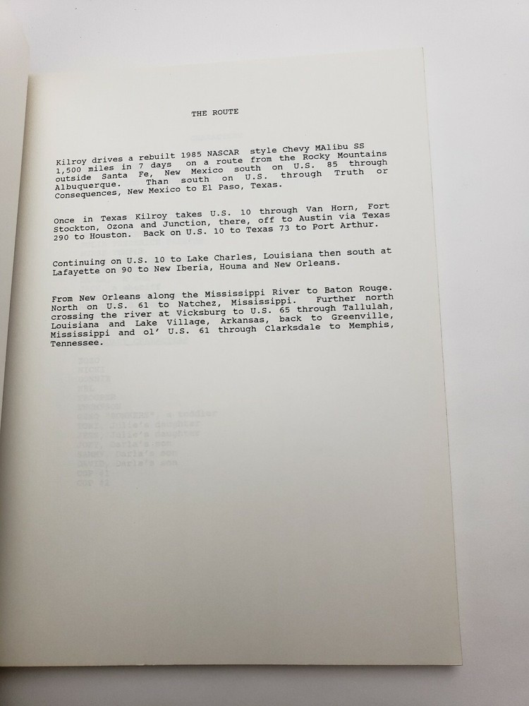 KILROY / Don Cato 1980's Unproduced Move Script Screenplay, SIGNED THIRD DRAFT