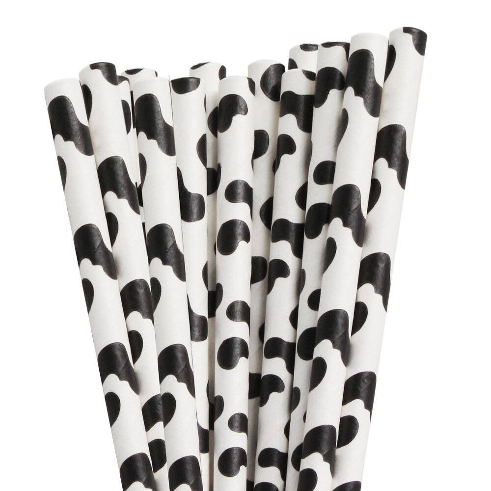 Cow Print Cake Pop Party Straws