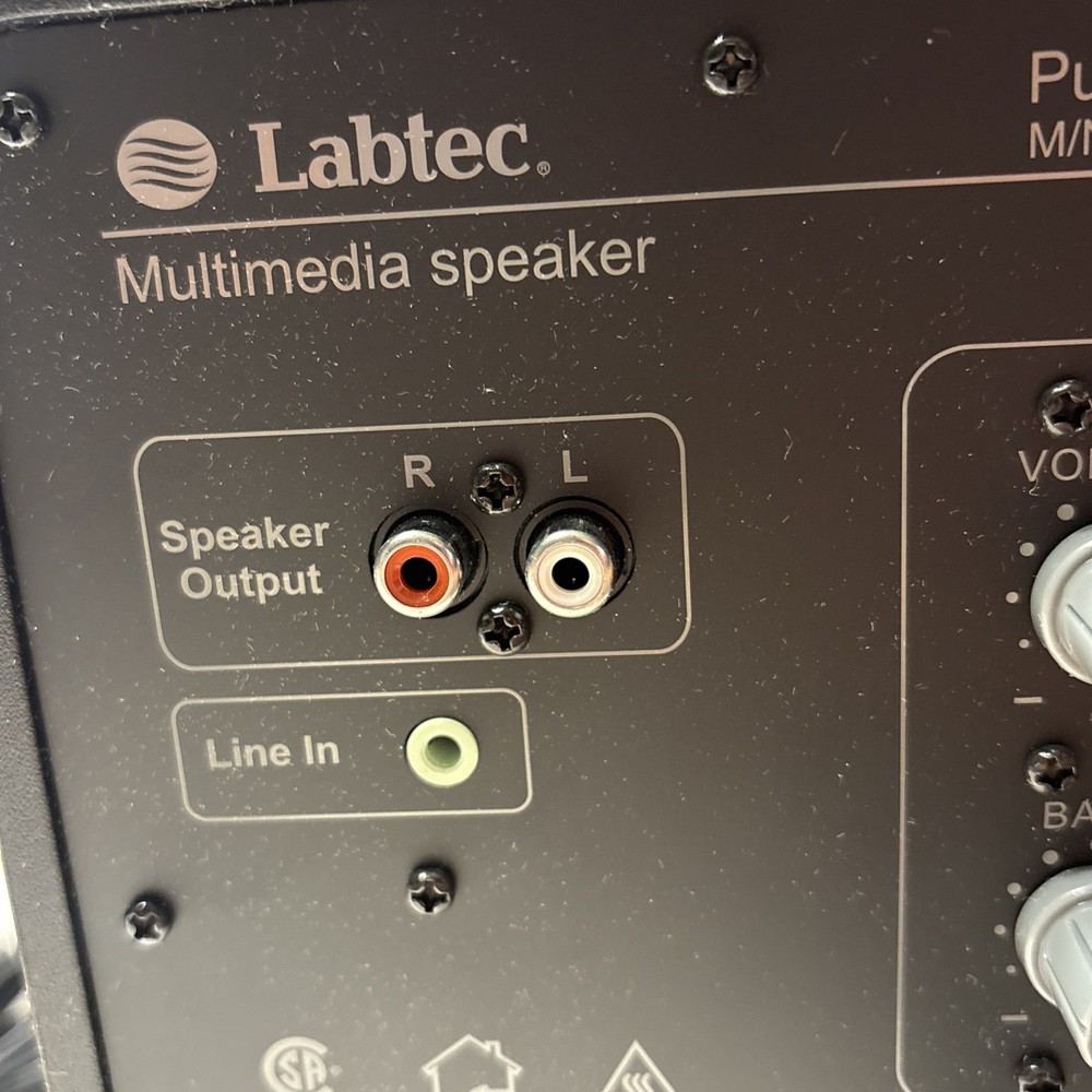 Labtec 3-PieceFlat Panel Multimedia Speaker System TESTED - Works GREAT!