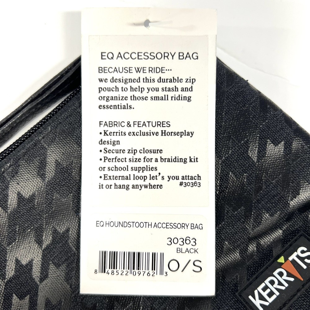 Kerrits EQ Accessory Case Pouch Houndstooth Wrist Strap Zip Riding Essentials