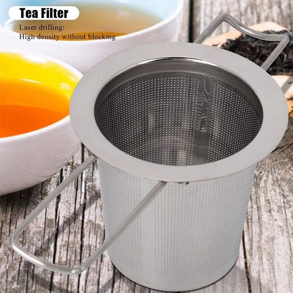Stainless Steel Tea Diffuser Basket with Handle & Lid, Loose Leaf Tea Strainer