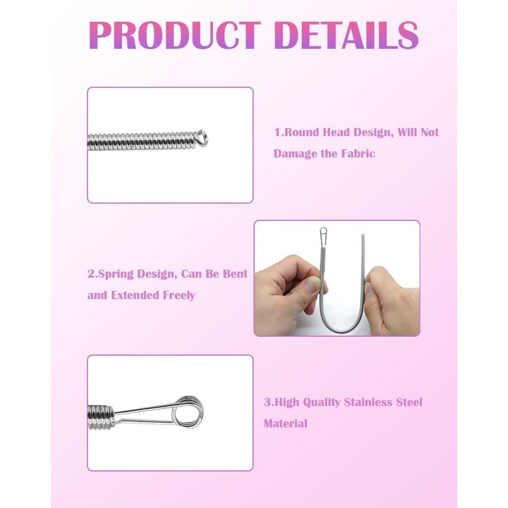 Flexible Elastic Drawstring Threader Tool Set of 4 Replacement Rope Puller for