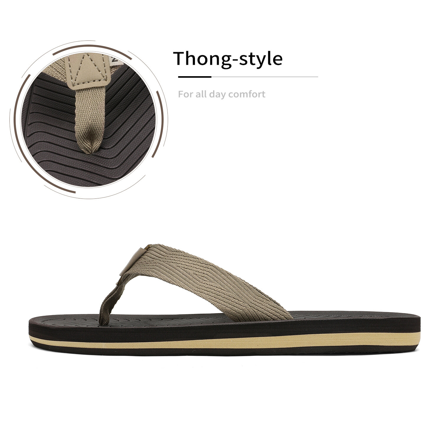 NORTIV 8 Men's Flip Flops Beach Sandals Lightweight EVA Sole Comfort Thongs