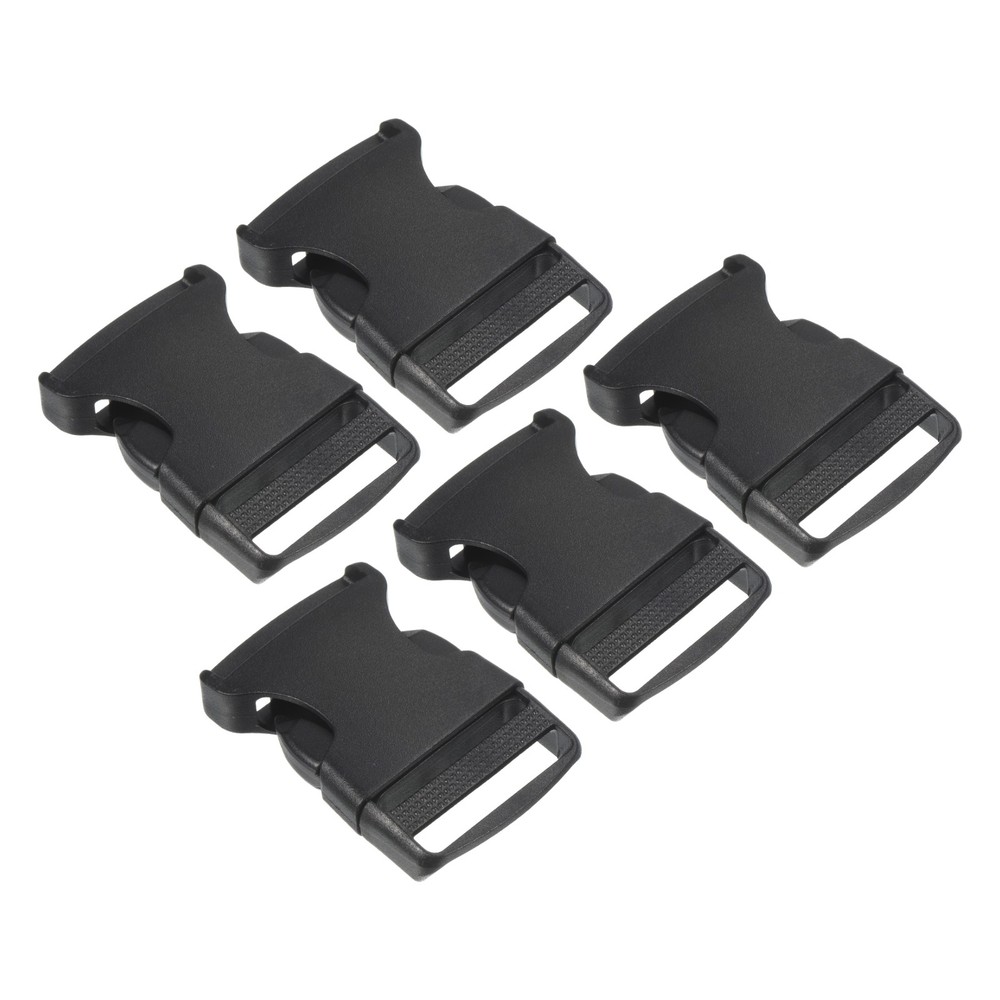 Plastic Buckles 5 Pack Quick Side Release Clips Black 32mm