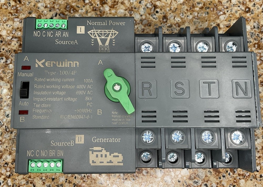 Kerwinn 100A 220V Automatic Selector Transfer Switch DPS-4P-100A