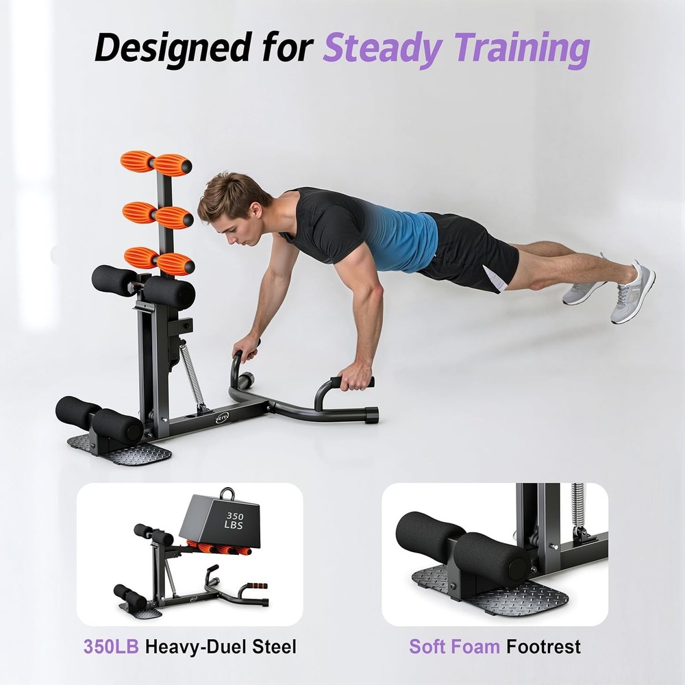 Deep Squat Machine, Adjustable Glutes Trainer Core & Abs for Black