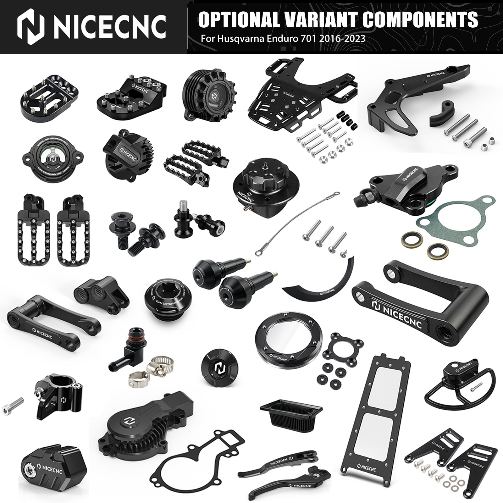 NICECNC 1.25" Lowering Link/Rear Luggage Rack For Husqvarna Enduro 701 2016-2023