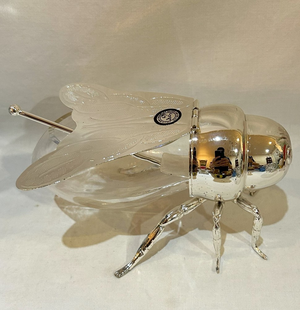 Godinger Silver Plated Honey Container Museum Recreation of Antique NIB