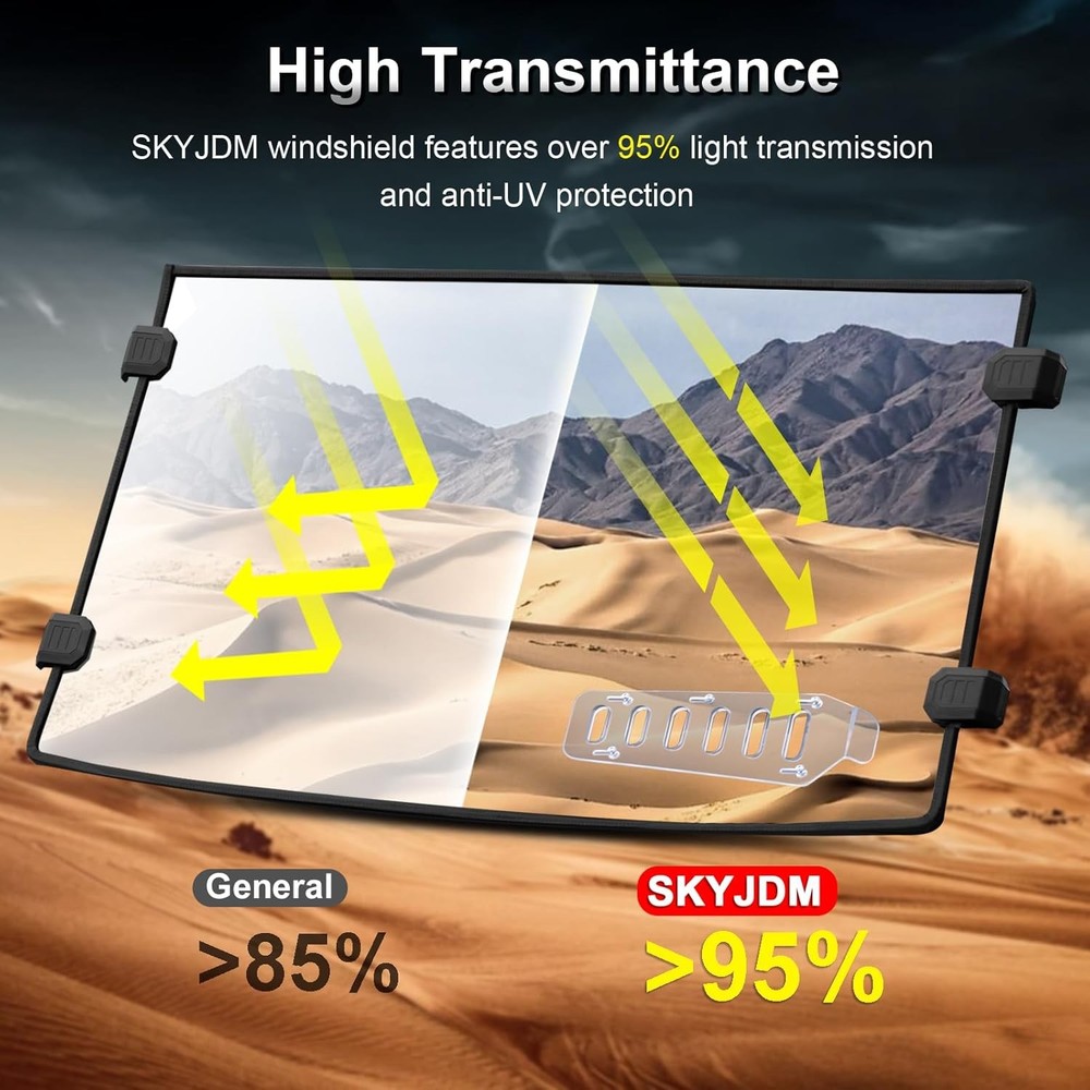 Scratch Resistant Vented Full Windshield for Polaris Ranger
