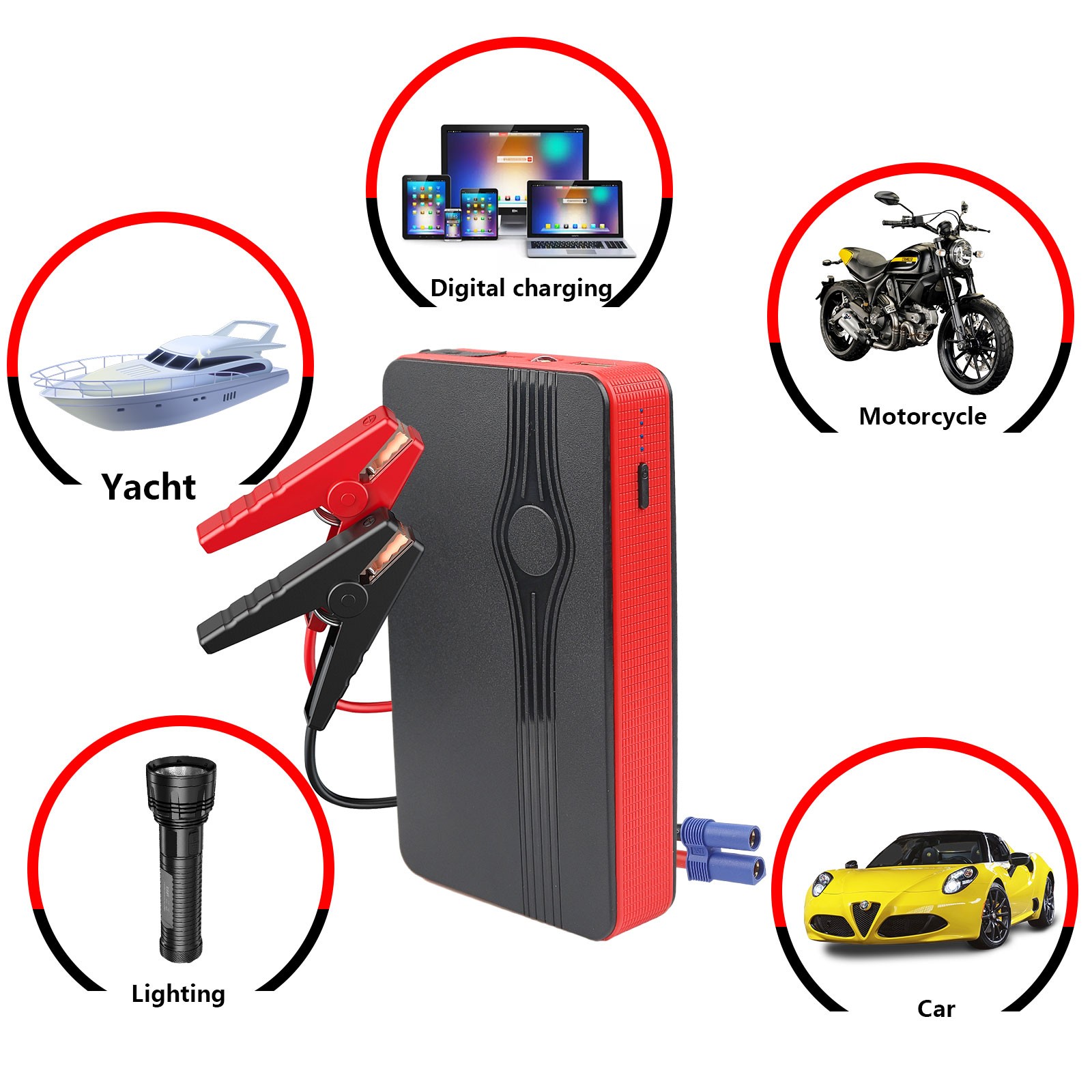Jump starter Car Portable Jumper Power Bank Booster Box Battery Charger 30000mAh