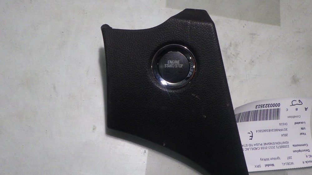 14 CADILLAC SRX IGNITION ENGINE PUSH TO START BUTTON 22888571