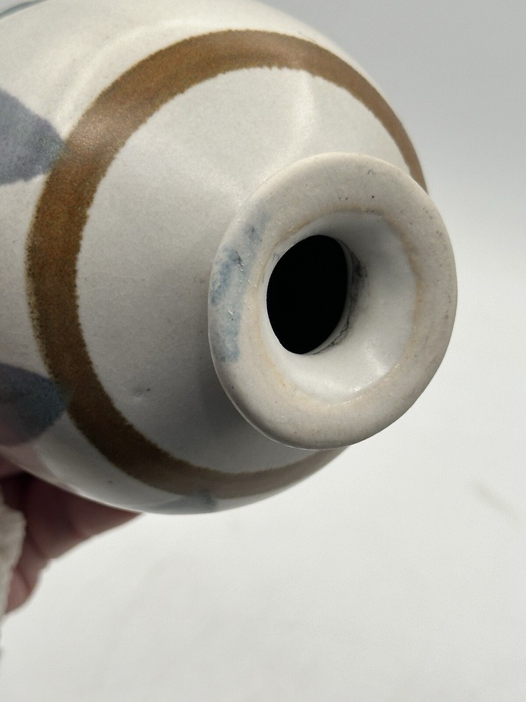 Stoneware Wasp Trap Hand Crafted Studio Pottery With Iris Flowers Signed