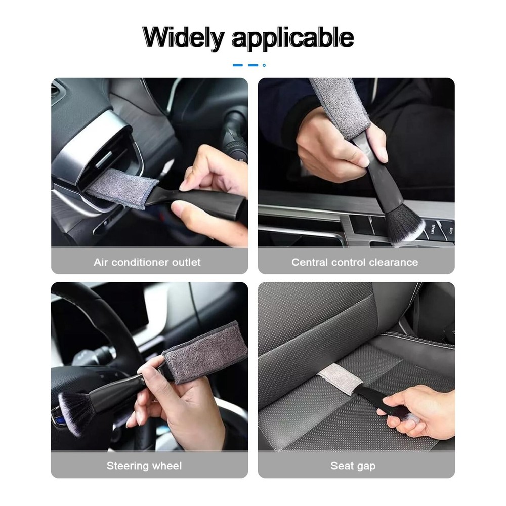 2Pcs Double Head Auto Interior Brush Detailing Air Vent Cleaner Duster