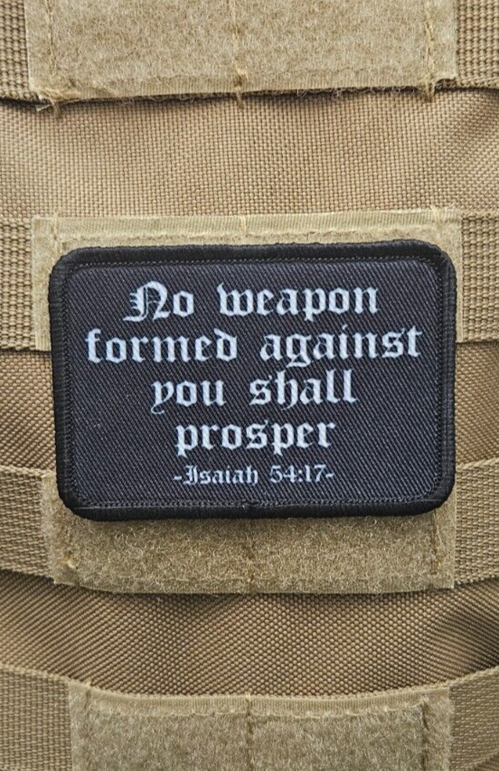 Isaiah 54:17 no weapon formed against me 2x3" tactical hook & loop morale patch