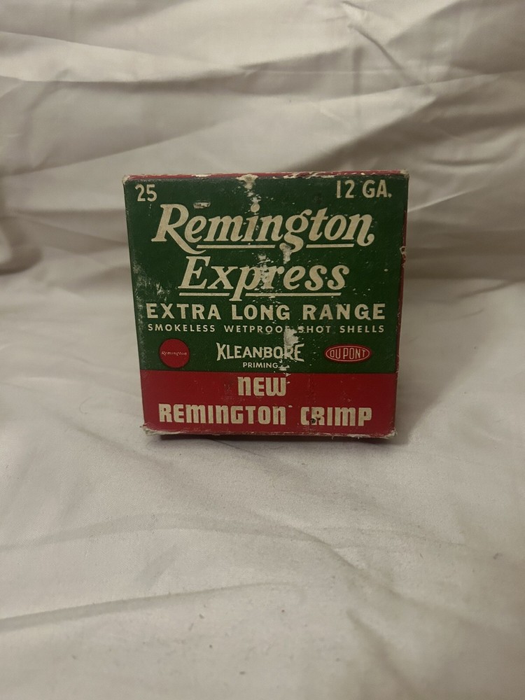Vintage Remington Express Extra Long Range 12 Ga. Empty Shotgun Shell Box