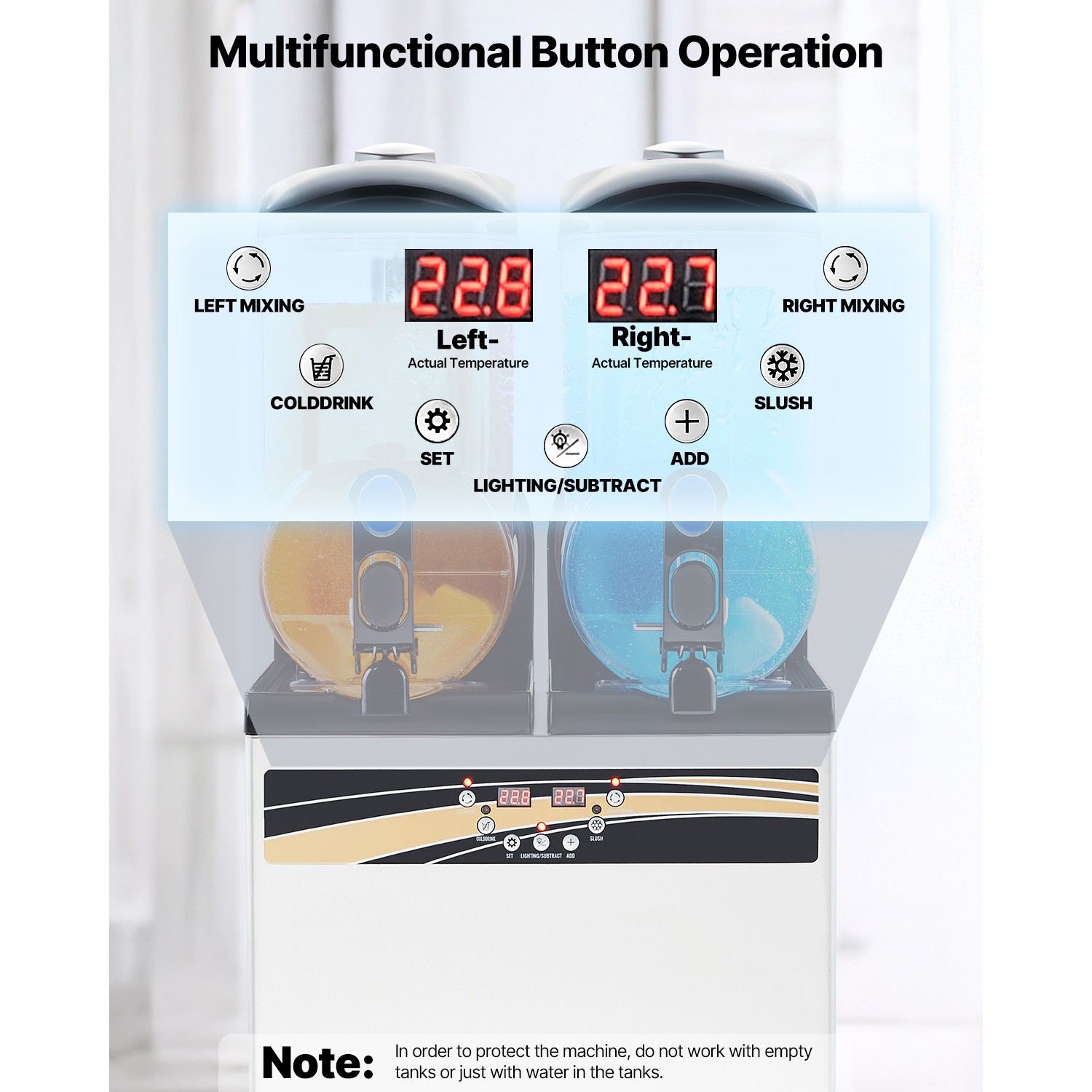 Commercial Slushy Machine 15Lx2 Tank Margarita Smoothie Cold Frozen Drink Maker