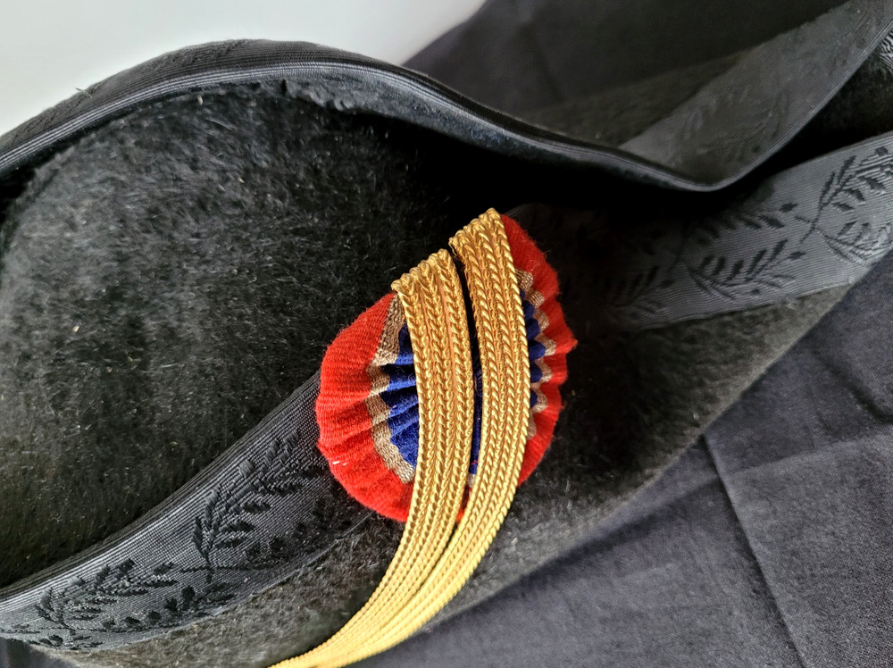 Third Republic Polytechnic School Bicorn in Black Mole Felt