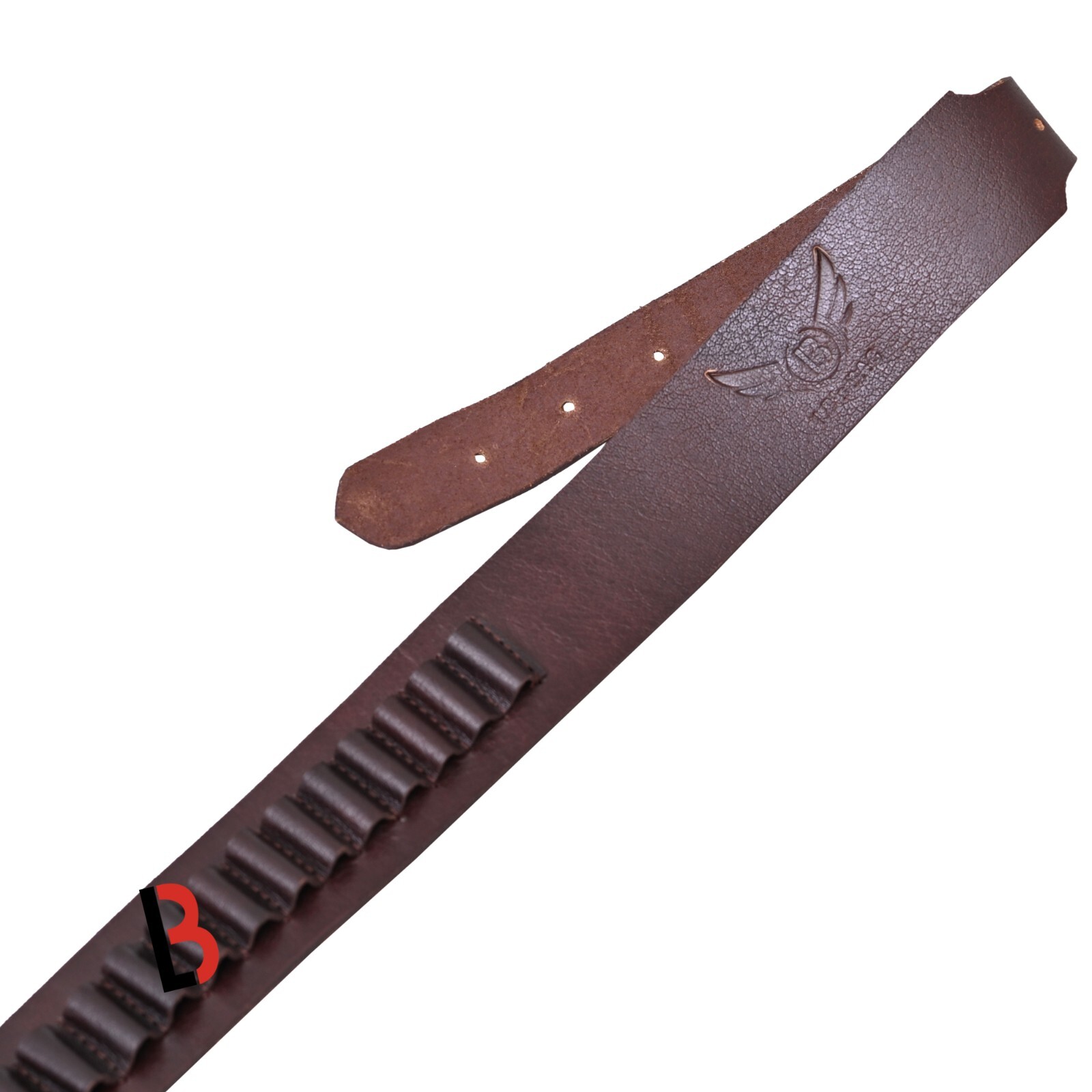 Cowhide Leather Adjustable Bandolier Cartridge Belt for.9MM / 38SPL, Vintage