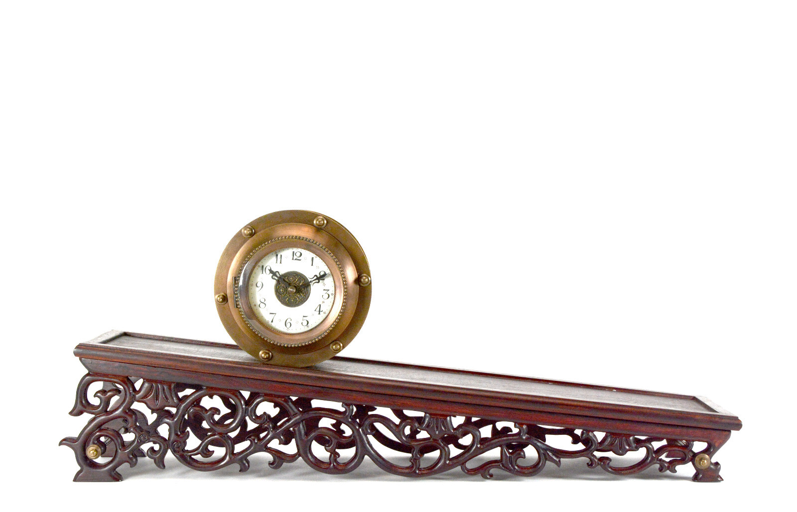 Mystery Gravity Driven Brass Incline Rolling Clock - No Spring or Battery