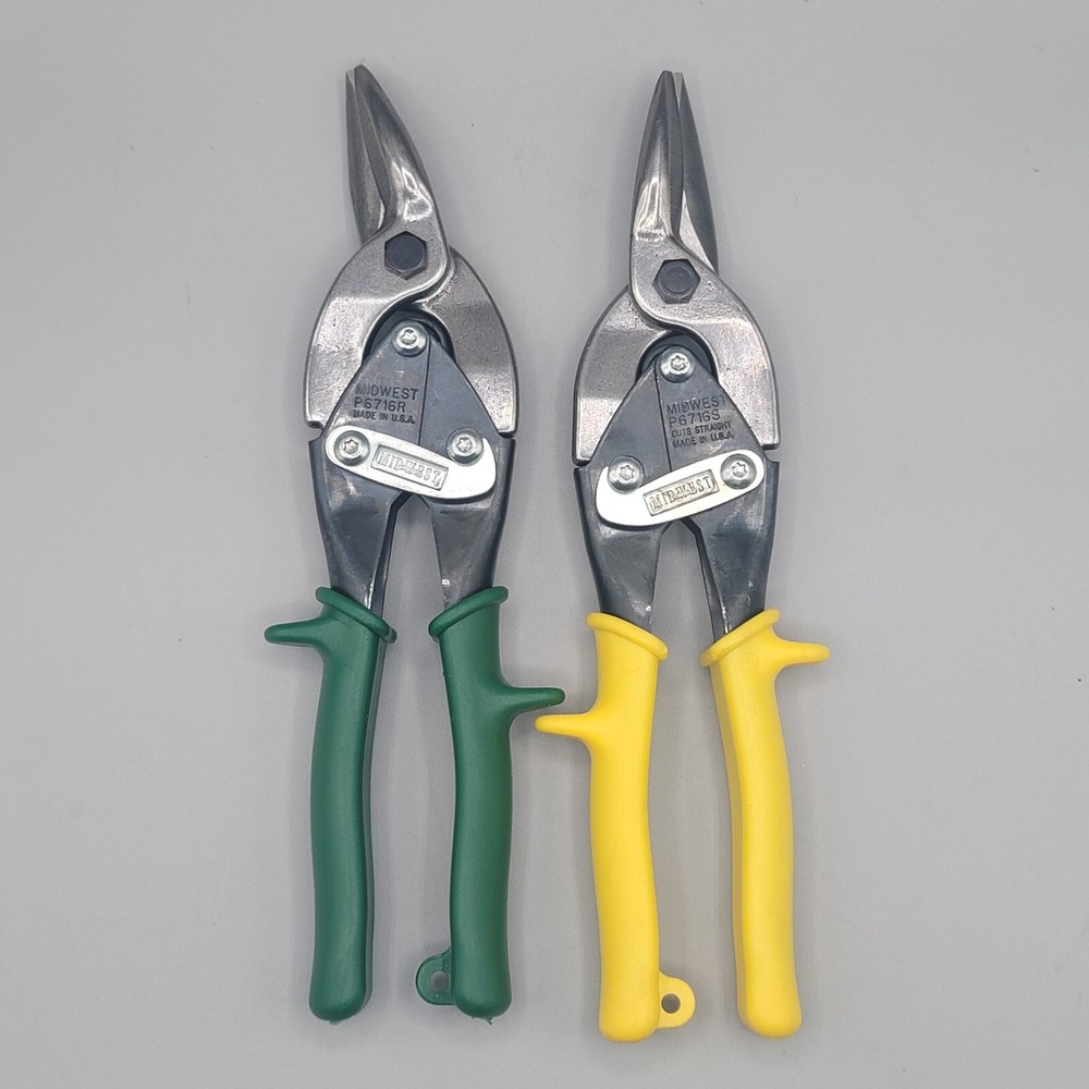 MIDWEST AVIATION TIN SNIPS SHEARS 2 PC SET EXCELLENT CONDITION