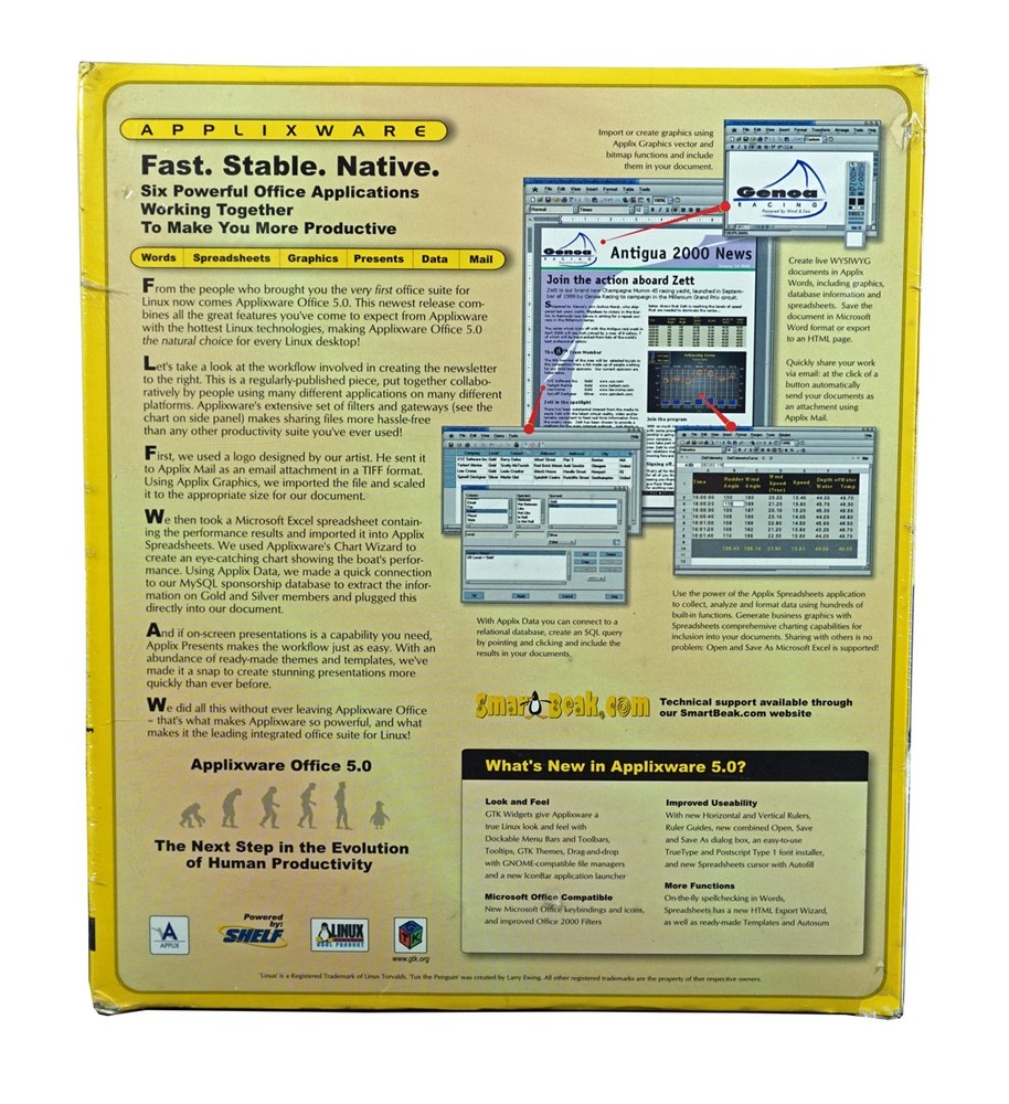 Applixware 5.0 OFFICE SUITE for Linux Applix works with all Linux distributions