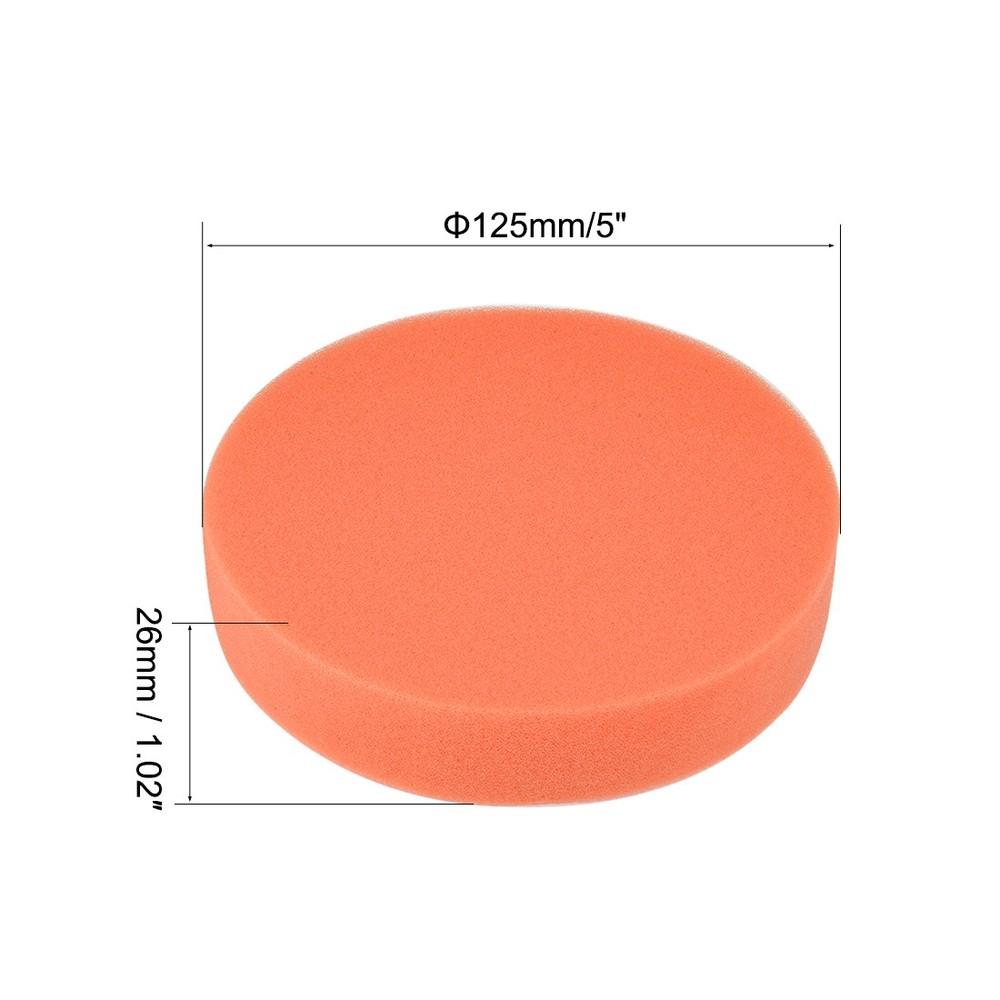 5" Buffing Sponge Pads,Drill Polishing Buffer Pad Disc Hook and Loop Back, 3X