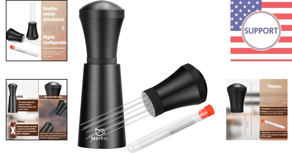 Professional Espresso Distribution Tool - 7 Needles + 7 Replacements Included