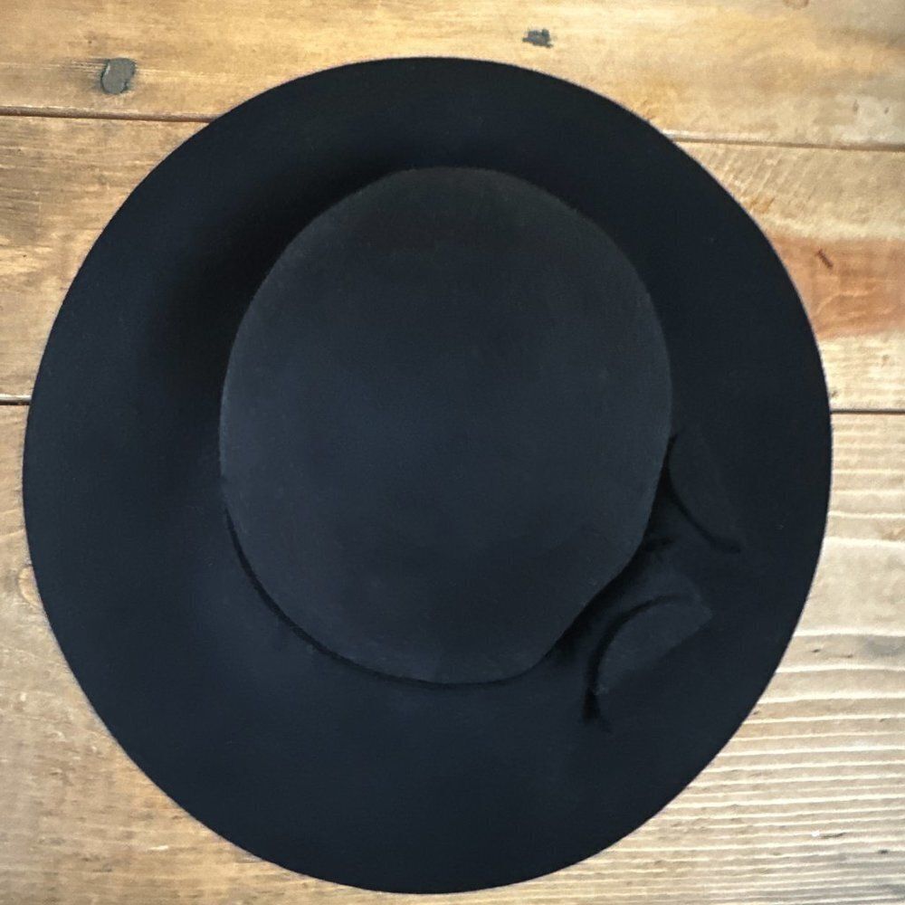 Studio S Black Wool Hat Winter Bow Womens