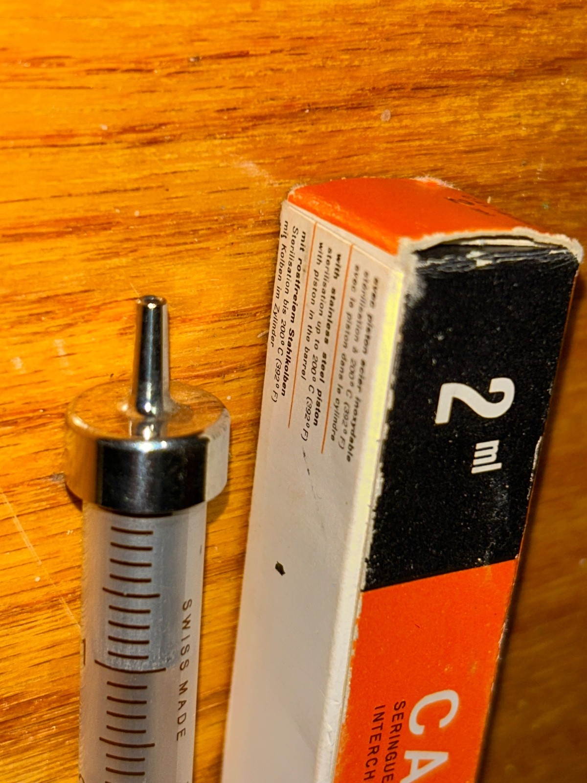 Vintage Old Swiss Calibra 2mL Glass Syringes