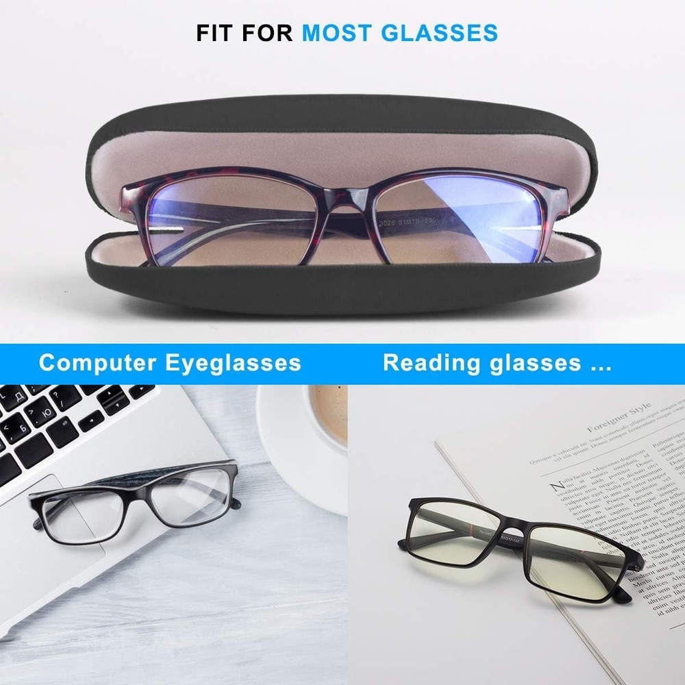 Modern Black Hard Shell Eyeglasses Case - Lightweight, Durable, and Protective