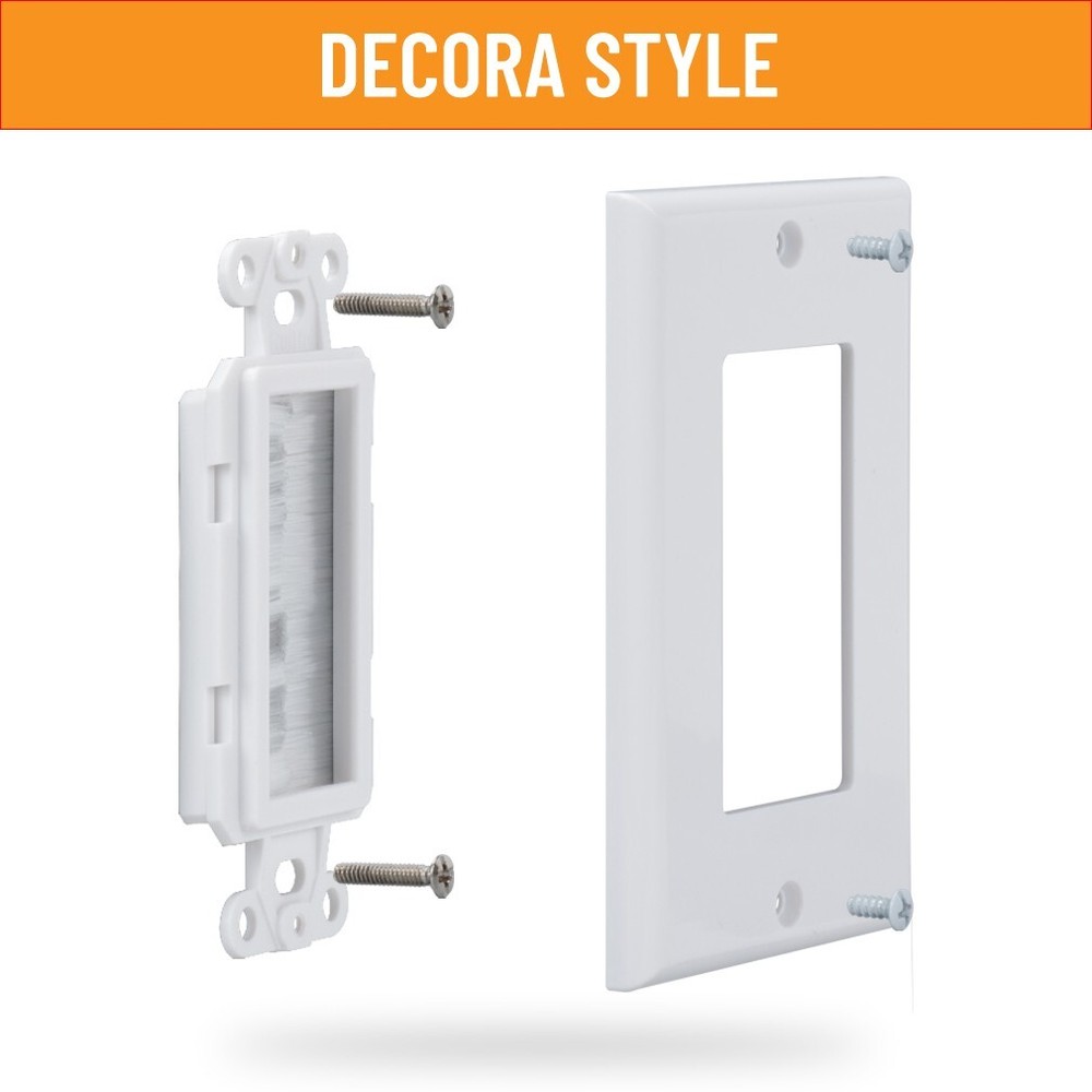 Brush Wall Plate Deco Bristle Insert with Mounting Bracket for Cables 30-Pack