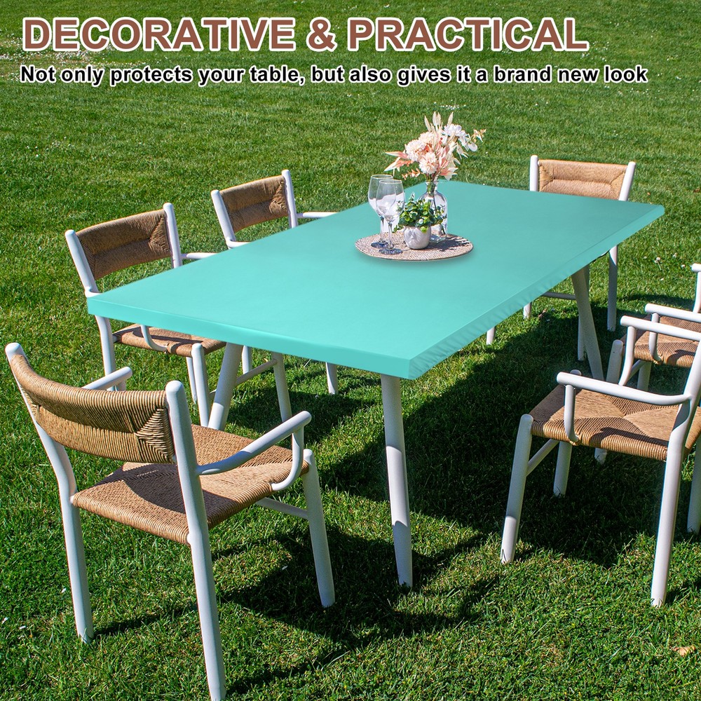 Fitted Tablecloth Fit 5ft Rectangle Table, Table Cover (60"x30", White)